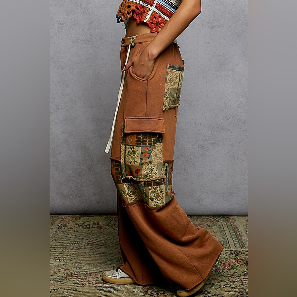 PB34 POL Earthy Patchwork Pants - Picture 3 of 5